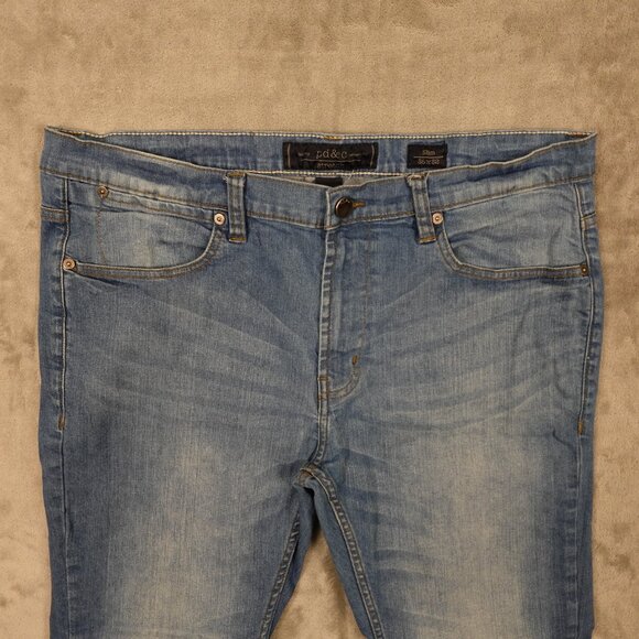 PD&C jeans slim men's 36x32 light blue denim paper denim and cloth - Picture 2 of 12